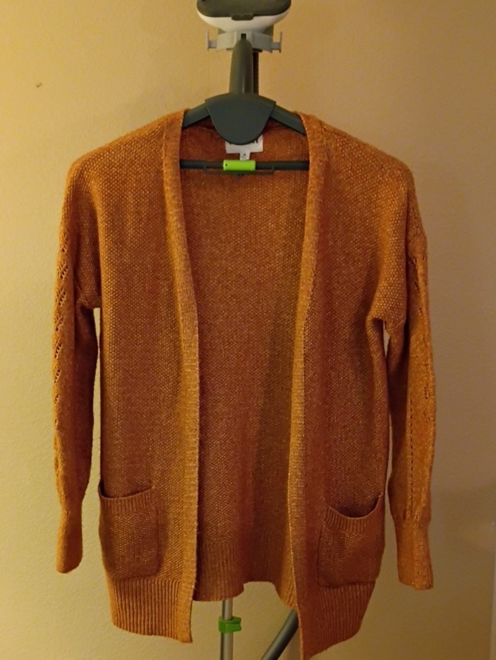 Olive & Oak Open-Front Cardigan in Rust